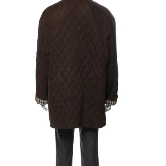 Burberry London Mens Brown Quilted Nova Check Lining Corduroy Collar Jacket XL - Picture 3 of 7